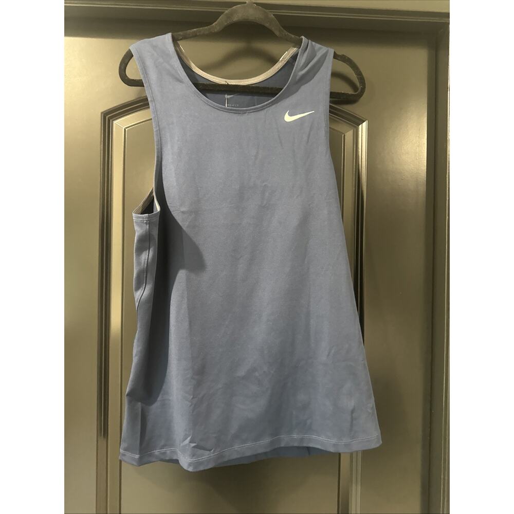 NEW Nike Dri-Fit Stock Muscle Tank Top Shirt Sleeveless Blue Mens CV2697-420